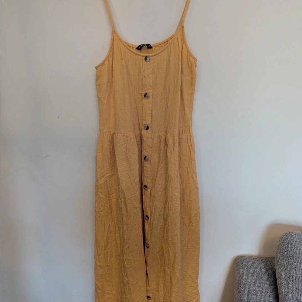 F&F Mustard Maxi Dress with Buttons